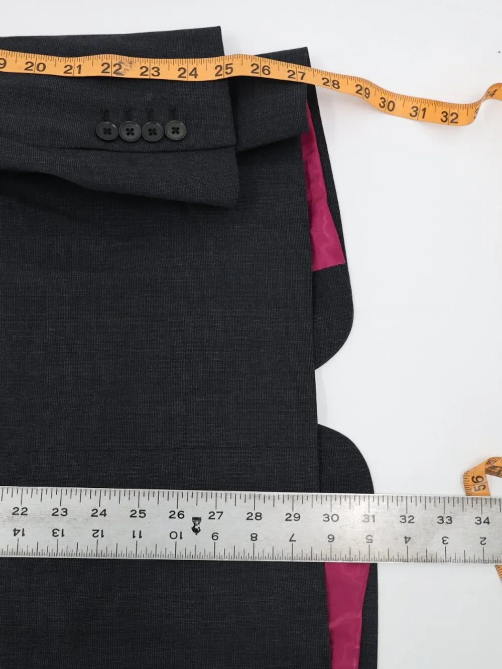 Charles Tyrwhitt sport coat Mens 40R dark Gray Wool Blazer Jacket slim fit notch